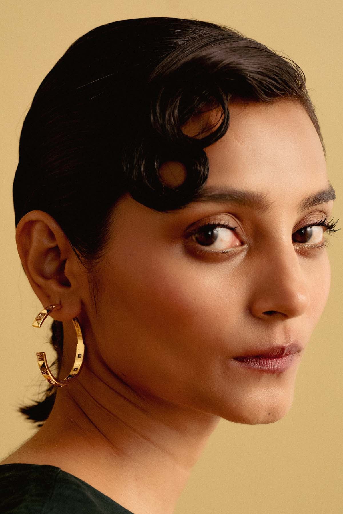 Buy Golden Smoky Quartz Hoops For Women Online at ScrollnShops